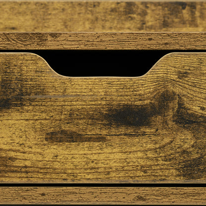 Floating Nightstand Set of 2 Wall Mounted Bedside Table with Storage Drawer for Bedroom, Rustic Brown