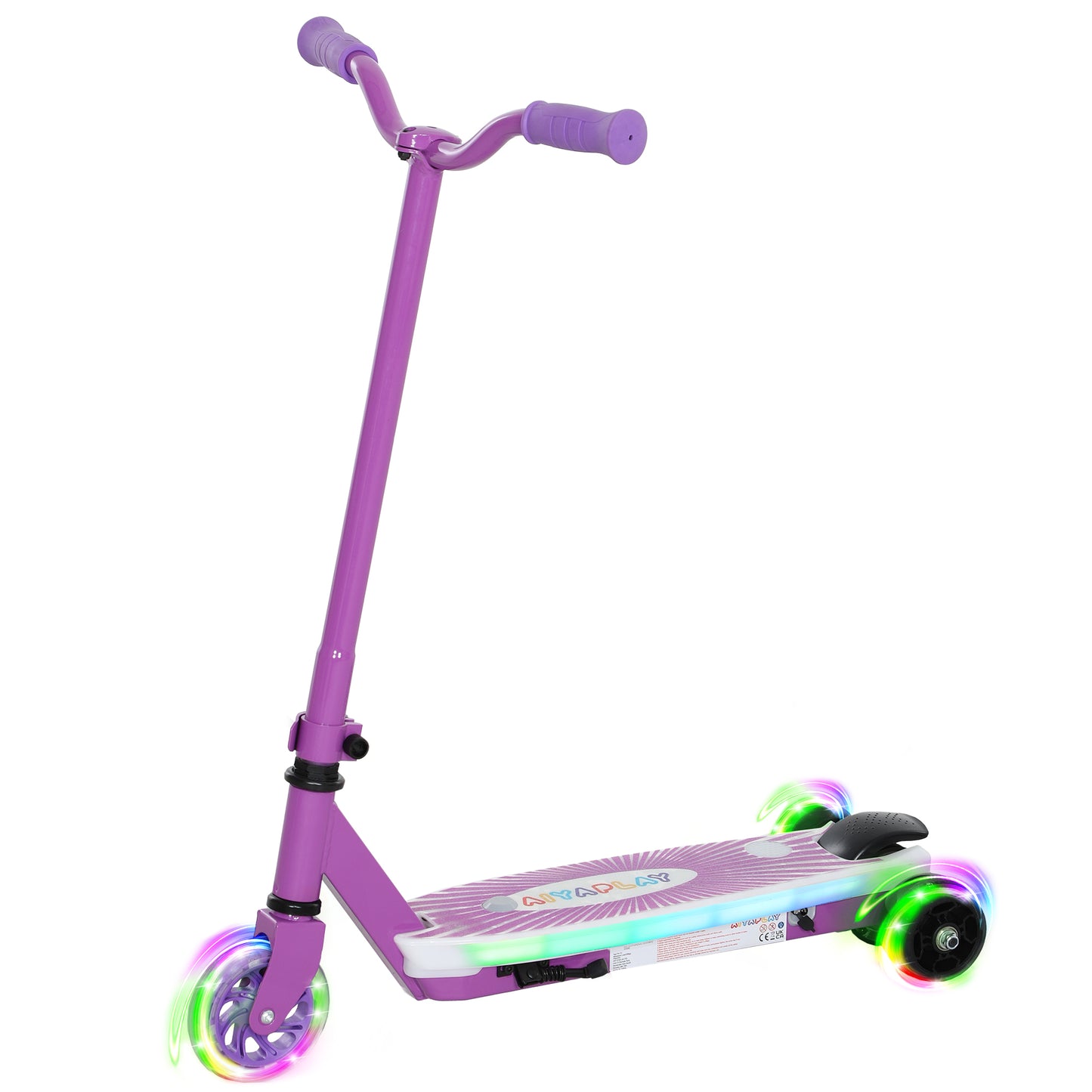 Electric Scooter for Kids Ages 4-7, with Auxiliary Rear Wheels, Flashing LED Light and Electric Brake, Kids Electric Scooter for Boys Girls, 6 KM/H & 8 KM