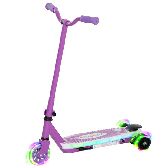 Electric Scooter for Kids Ages 4-7, with Auxiliary Rear Wheels, Flashing LED Light and Electric Brake, Kids Electric Scooter for Boys Girls, 6 KM/H & 8 KM