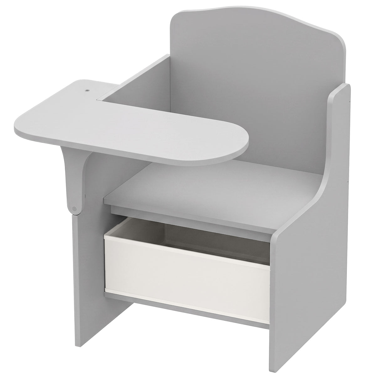 Kids Table and Chair Set | Grey Children's Desk with Storage Bin for Ages 3-5 | 2-in-1 Creative Activity Furniture
