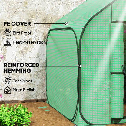 Outsunny 150 x 148cm Pop-Up Greenhouse - Green / White