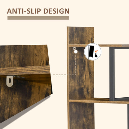5-Tier Ladder Bookcase & Display Shelf | Anti-Tip | 80kg | Rustic Brown | 102x30x160cm