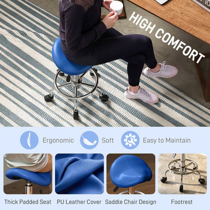 Salon Saddle Stool, Rolling Saddle Chair for Massage, Spa, Clinic, Beauty, Hairdressing and Tattoo