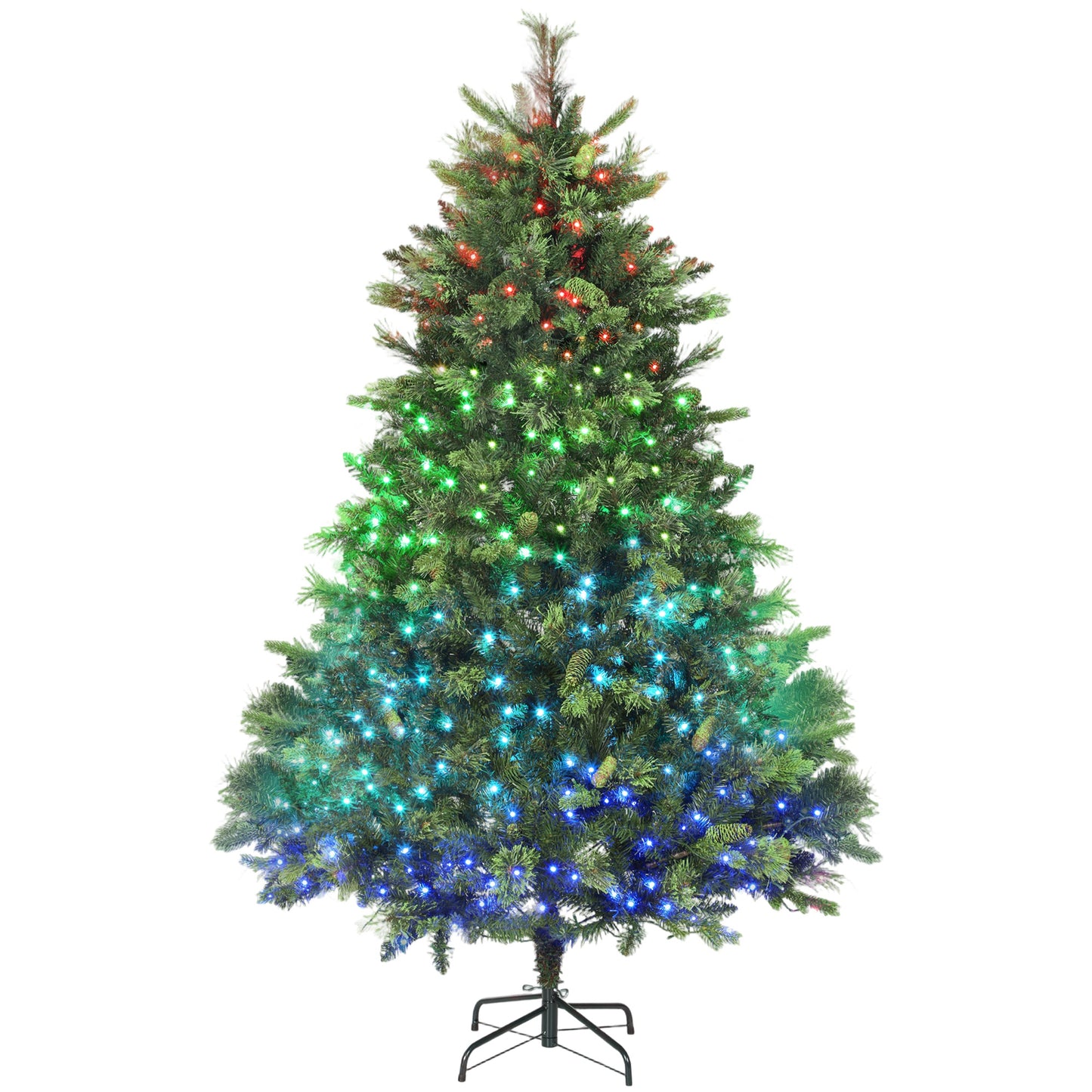 180cm Carolina Pine Christmas Tree with Colourful DIY Synchronized LED Lights and Remote