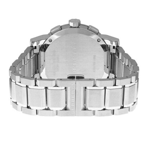 Burberry The City Black Dial Stainless Steel Men's Wrist Watch - Chronograph, Sapphire Crystal, Swiss Quartz BU9351