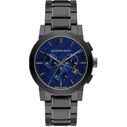 Burberry Blue Dial Dark Grey Ion-plated Men's Wrist Watch BU9365