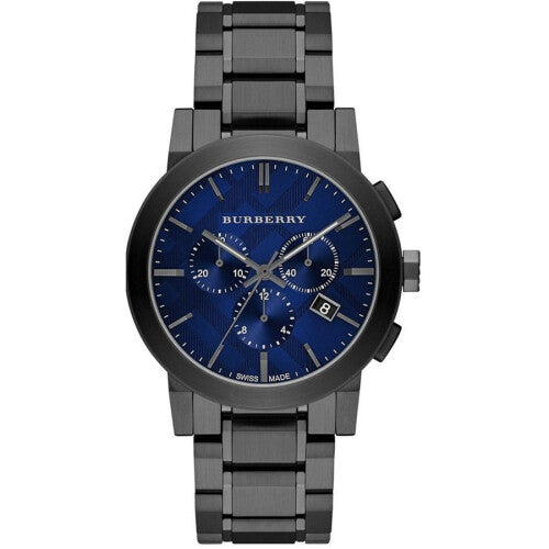 Burberry Blue Dial Dark Grey Ion-plated Men's Wrist Watch BU9365