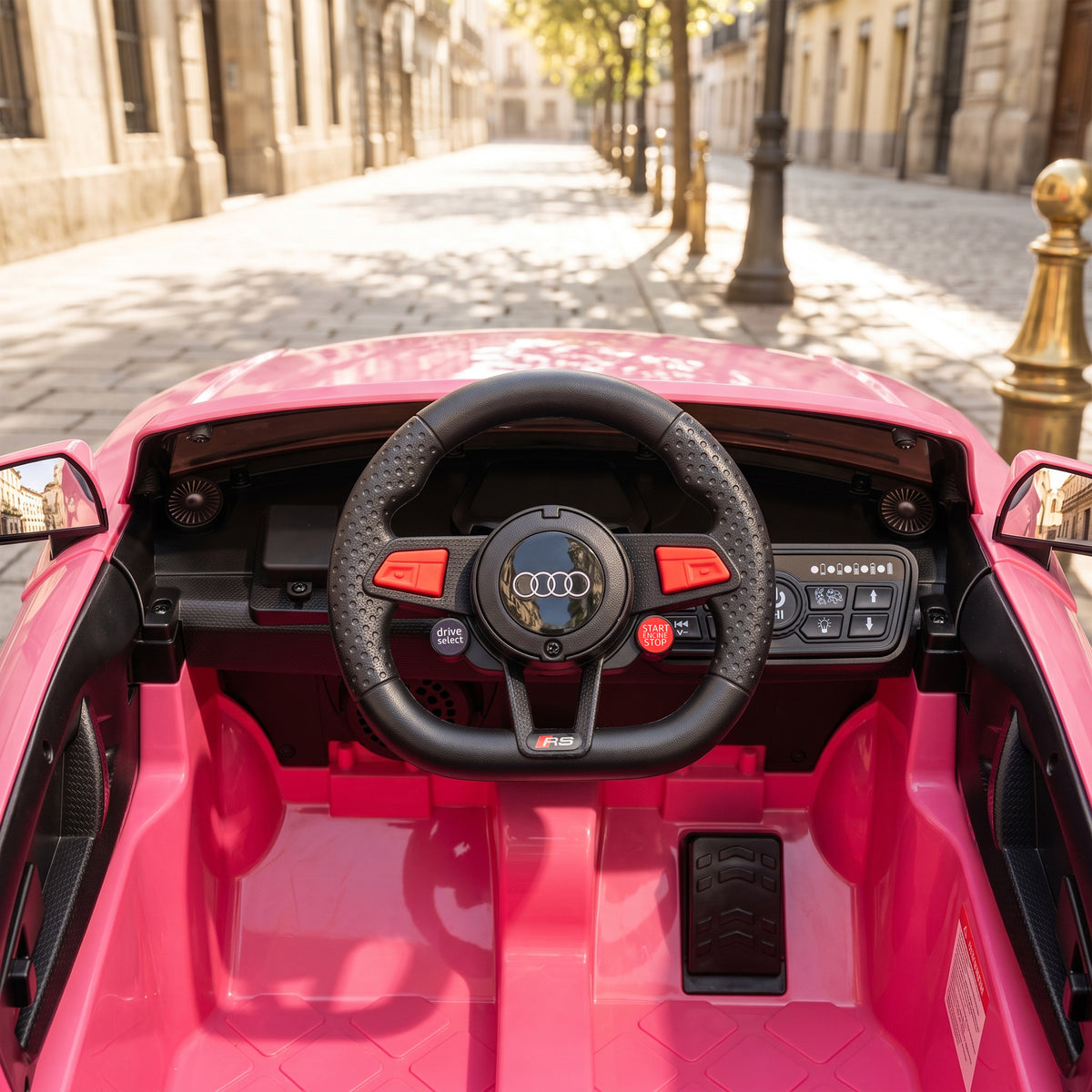 AIYAPLAY Licensed Audi TT RS 12V Kids Ride-On Car | Parent Remote, Dual 25W Motors & 4-Wheel Suspension | Lights, Music & USB | Pink, Grey or Black | Ages 2–3