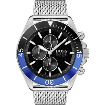 Hugo Boss Men's Ocean Edition Chronograph Watch | Black Dial | Mesh Bracelet | 46mm | 10ATM | HB1513742
