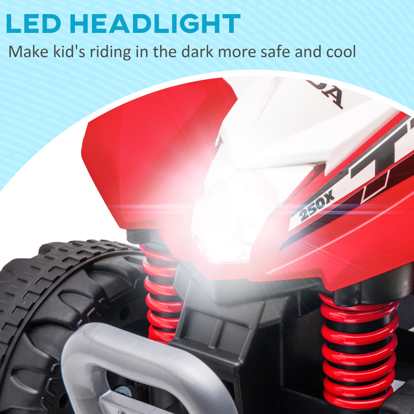 AIYAPLAY Honda Licensed Kids Electric Quad Bike 6V ATV Ride On for 1.5-3 Years Red