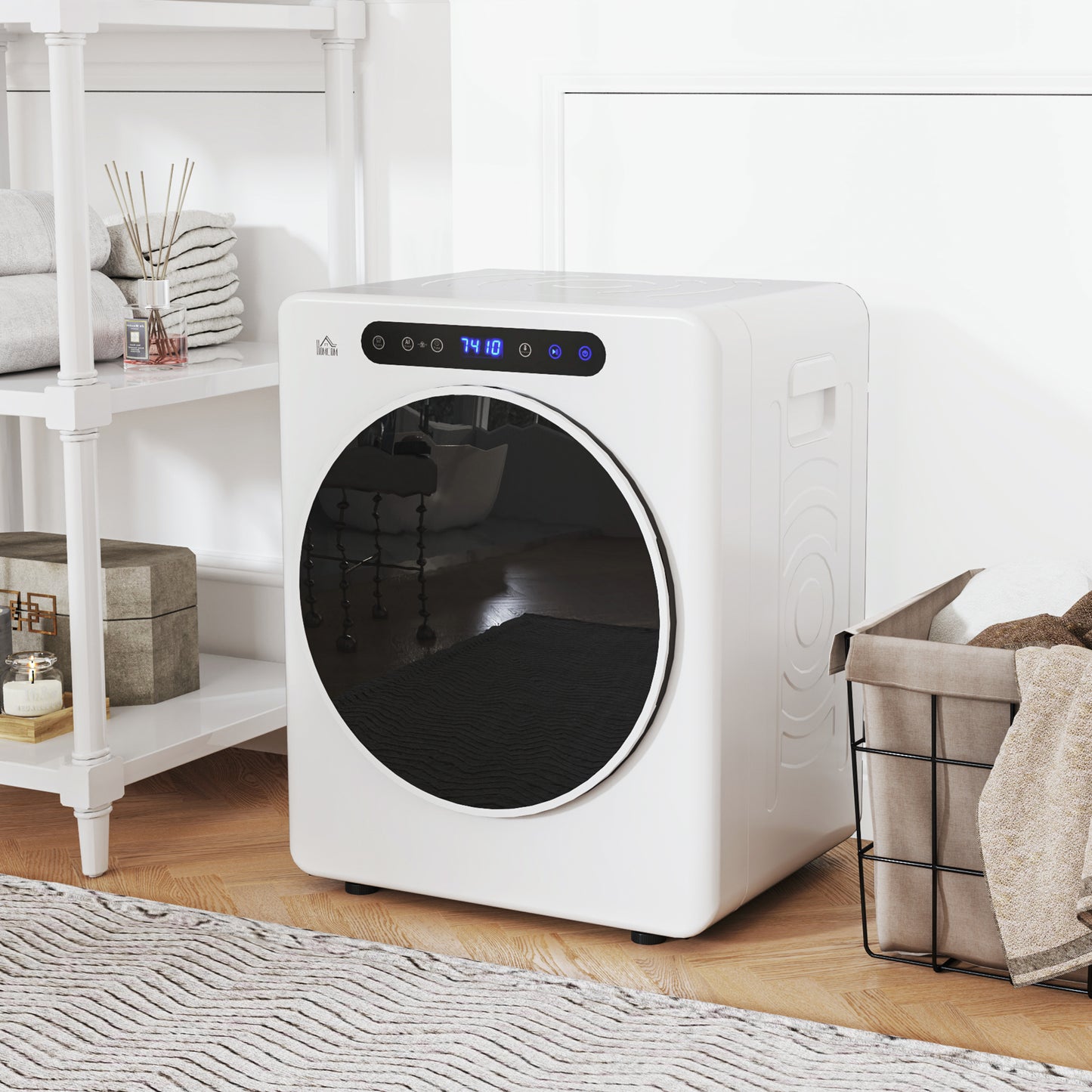 4kg Vented Small Space Tumble Dryer, 1000W Compact Freestanding Front Tumble Dryer with Stainless Steel Tub, Timer, 6 Heat Settings, Small Portable Clothes Dryer, White