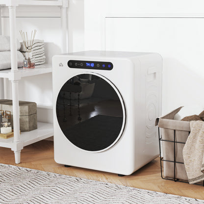 4kg Vented Small Space Tumble Dryer, 1000W Compact Freestanding Front Tumble Dryer with Stainless Steel Tub, Timer, 6 Heat Settings, Small Portable Clothes Dryer, White