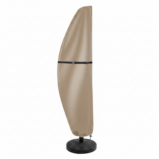 Banana Cantilever Parasol Cover | Fits 7ft–13ft | Waterproof 210D Oxford | Telescopic Rod | Khaki | Garden Patio | 3 Sizes