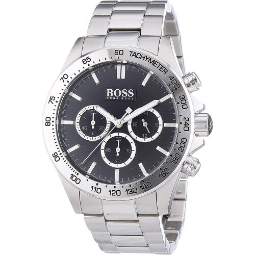 Hugo Boss Men's Ikon Chronograph Watch | Silver Dial | Steel Bracelet | 46mm | 10ATM | HB1512965