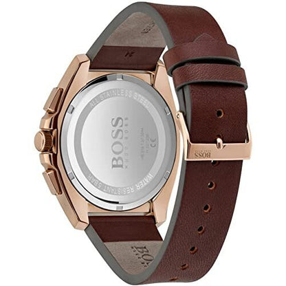 Hugo Boss Men's Grandmaster Chronograph Watch | Grey Dial & Gold Accents | Grey IP Bracelet | 46.5mm | 10ATM | HB1513882