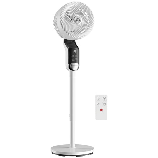 Silent Standing Pedestal Fan | 41" | 20dB Sleep Mode | 8 Speeds | 85° Oscillation | 12H Timer | Remote | Aroma Box | White