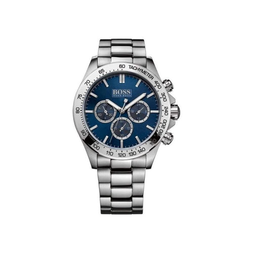 Hugo Boss Men's Ikon Chronograph Watch | Blue Dial | Silver Steel Bracelet | 46mm | 10ATM | HB1512963