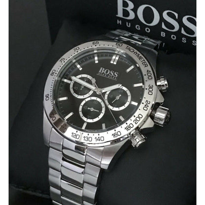 Hugo Boss Men's Ikon Chronograph Watch | Silver Dial | Steel Bracelet | 46mm | 10ATM | HB1512965