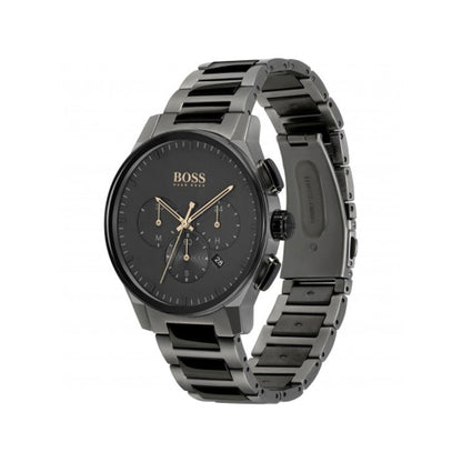 Hugo Boss Men's Peak Chronograph Watch | All-Black | Rose Gold Hands | 44mm | 3ATM | HB1513814