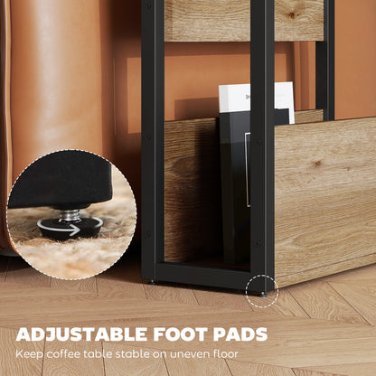 Industrial-Style Side Table - Black/Walnut Brown