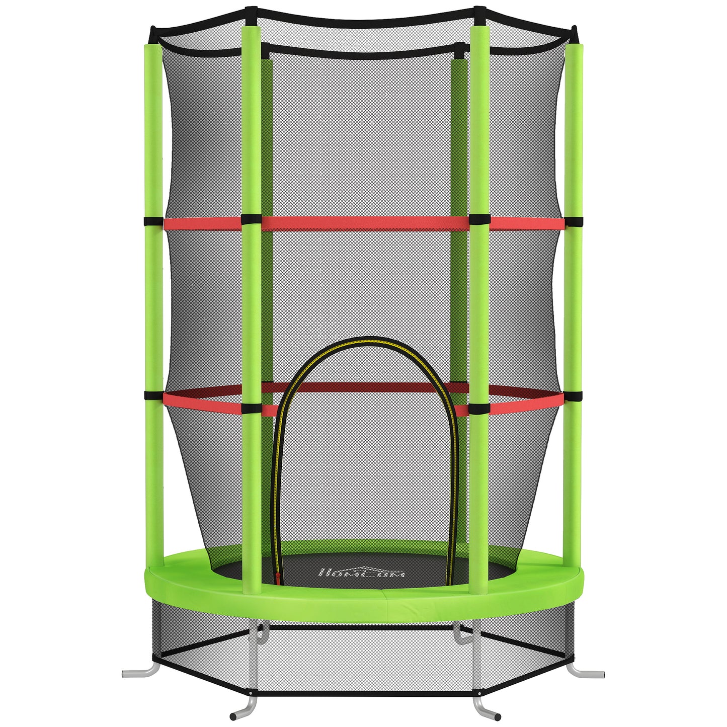 Kids Trampoline, with Enclosure Net, Steel Frame, for Ages 3-6 Years - Green / Blue