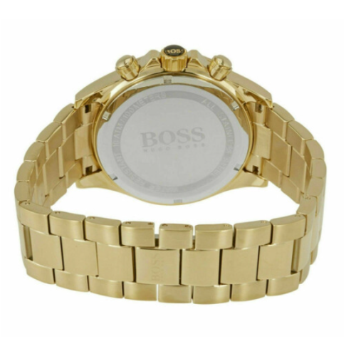 Hugo Boss Men's Ikon Chronograph Watch | Blue Dial | Gold Tone Bracelet | 46mm | 10ATM | HB1513340