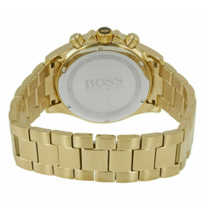 Hugo Boss Men's Ikon Chronograph Watch | Blue Dial | Gold Tone Bracelet | 46mm | 10ATM | HB1513340