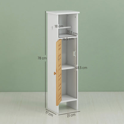 Bathroom Cabinet with Toilet Paper Holder - White