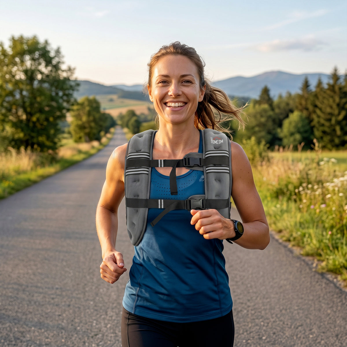5 kg Weighted Vest | Adjustable Oxford Fabric Running & Walking Training Vest with Mesh Pocket & Reflective Strips | Grey