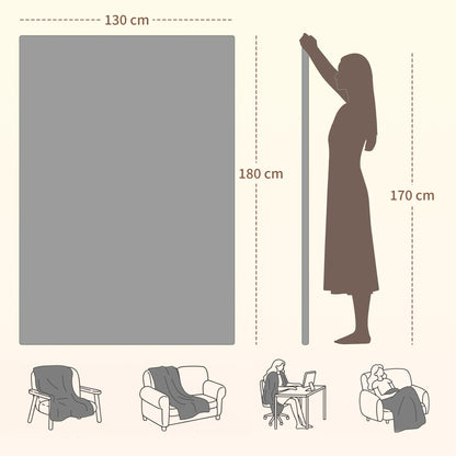 Heated Blanket 180 x 130cm, Electric Throw Blanket with 10 Heat Levels and 10H Timer, Machine Washable Flannel and Cotton Velvet with Overheat Protection, Grey