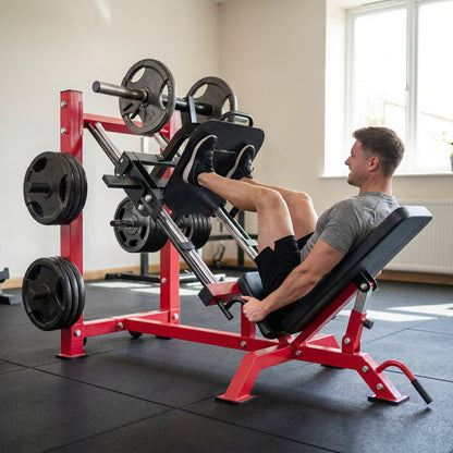 SPORTNOW Leg Press Machine with Wheels and Calf Block, Adjustable Squat Machine for Home Gym, 455KG Capacity
