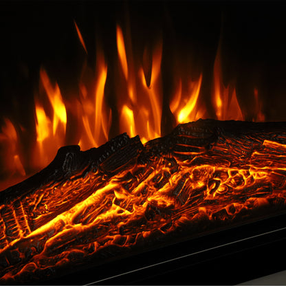 80cm Freestanding Electric Fireplace Suite | 900/1800W, Log Effect, 5 Brightness & Speed Settings | Remote, 8-Hour Timer & White Surround