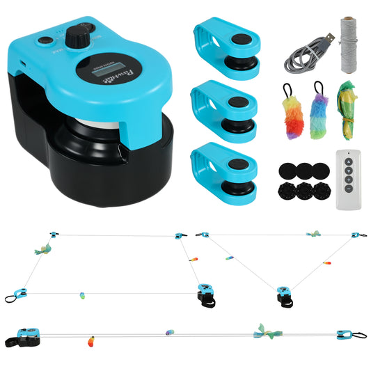 Remote Control Interactive Cat Toy | DIY Track | Adjustable Speed | Mouse Sound | USB-C | Black