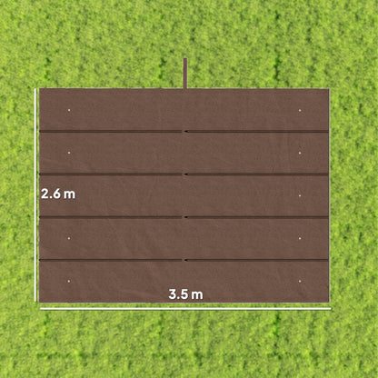 Outsunny Retractable Pergola Cover, 3.5 x 2.6 m Replacement Canopy Fabric for 4 x 3 m Frame, Roof Top Only, Brown