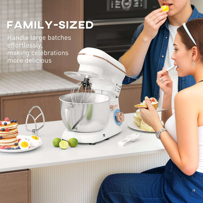 1300W Kitchen Stand Mixer, with Accessories - White / Black