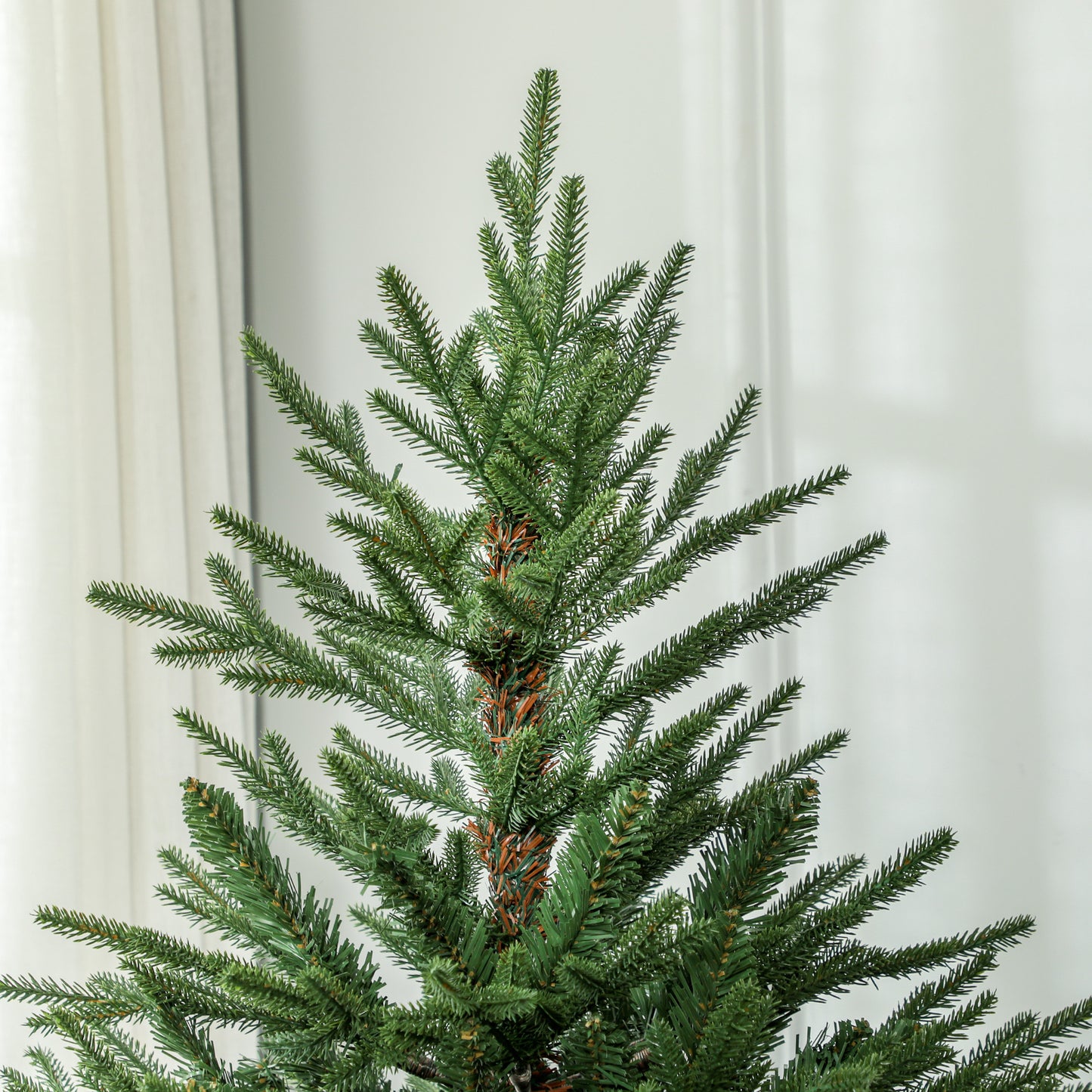 6ft Artificial Christmas Tree with 2380 Tips, Metal Base, Realistic, Easy to Assemble, Green