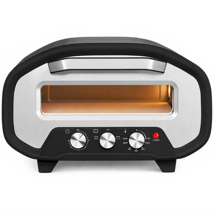Electric Pizza Oven | 2200W Grey Countertop Pizza Maker with 430°C Ceramic Stone
