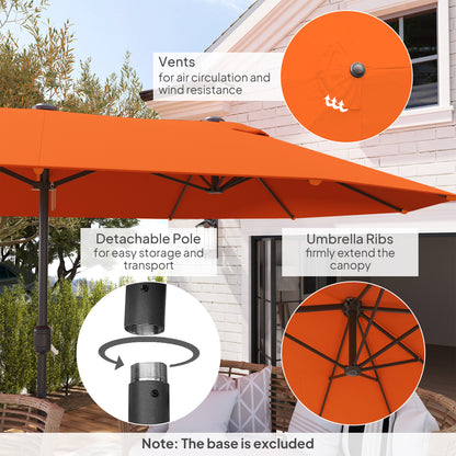 Outsunny 4.6m Double-Sided Garden Parasol - Orange