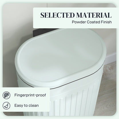 30 Litre Pedal Bin, Fingerprint Proof Kitchen Bin with Soft-close Lid, Metal Rubbish Bin with Foot Pedal and Removable Inner Bucket, Light Green