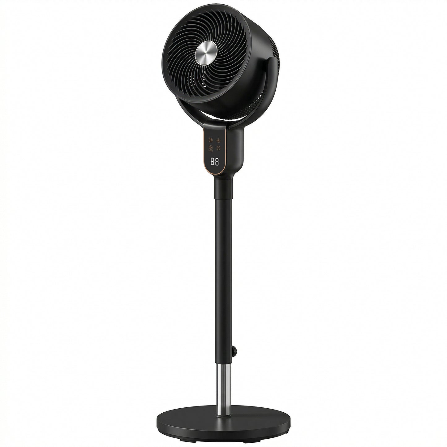 Pedestal Standing Fan | Turbo Mode | 20dB Sleep Mode | 8 Speeds | 16m³/min Airflow | 90° Oscillation | Aromatherapy Pad | Detachable Washable Grill | 5m Remote | 12H Timer | 50W | 83-107cm | Black