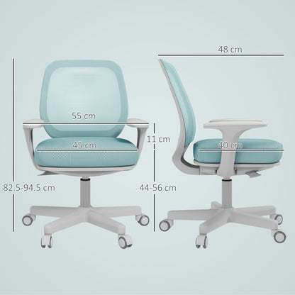 Mesh Back Office Chair | Height Adjustable 44–56cm | 120kg Capacity | Castor Wheels | Light Green