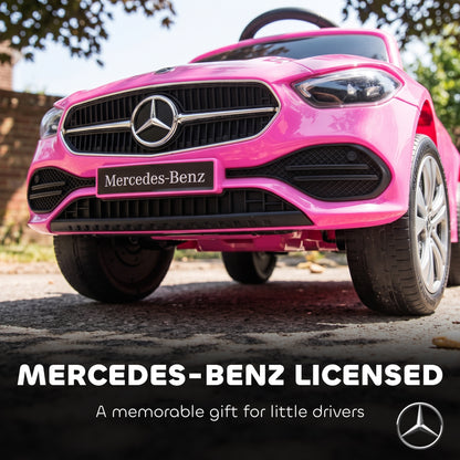 Mercedes Licensed 3-in-1 Kids Ride-On Push Car | Canopy | Guardrails | Steering Wheel Horn & Music | Under-Seat Storage | PP & Steel | 25kg | Ages 12-36 Months | 83x40x90cm | Pink / White / Black