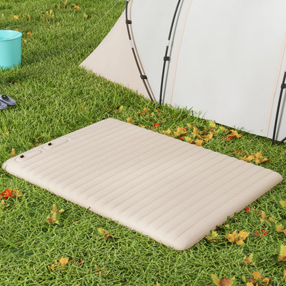 Outsunny Double Size Air Bed, with Built-in Foot Pump and Carry Bag, White
