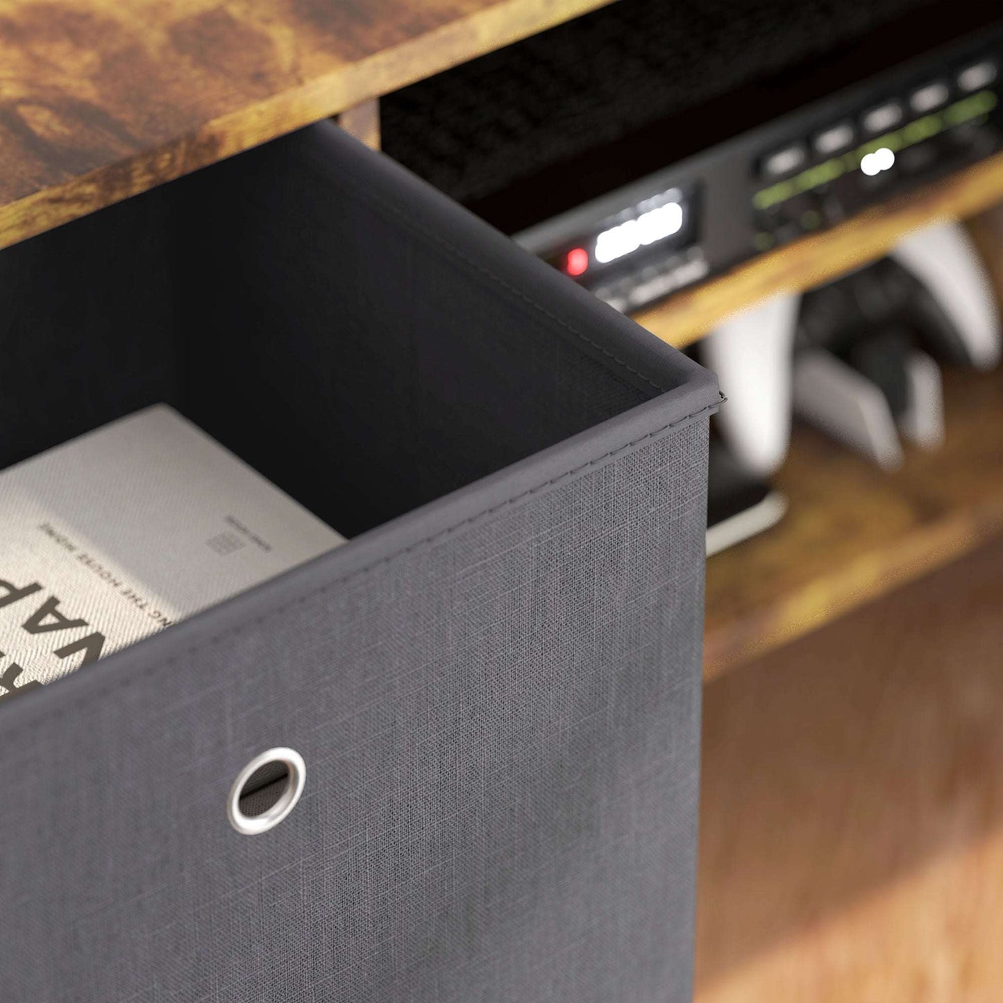 Retro Vintage Style TV Cabinet Stand Unit for TVs up to 50'' with Foldable Drawers, Entertainment Centre for Living Room Rustic Brown