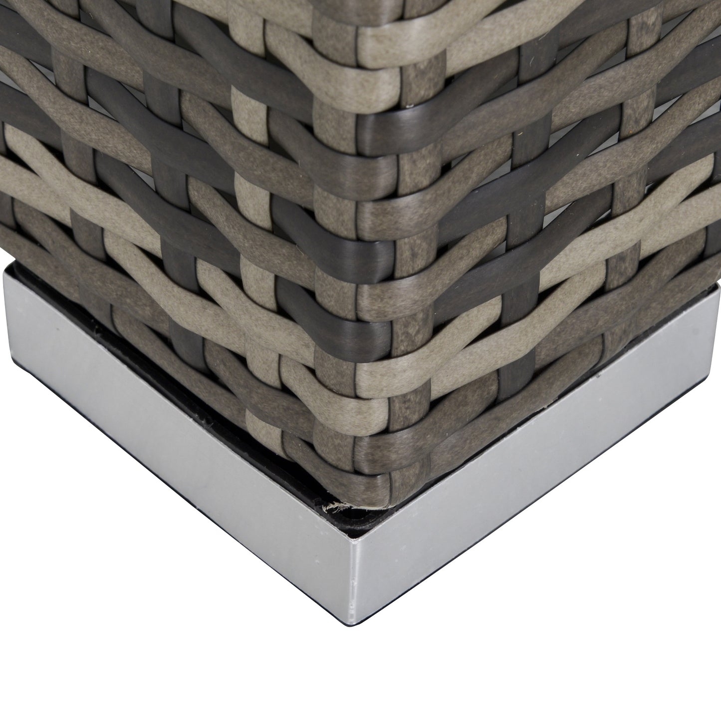 7 Pieces Outdoor PE Rattan Corner Sofa Set, Patio Wicker Conversation Chaise Lounge Furniture w/ Tempered Glass Table-top & Soft Padded Cushion, Dark Grey