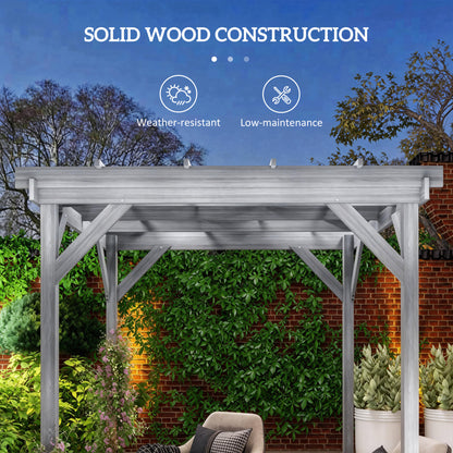 2x2m Wooden Garden Pergola | Fir Wood | Climbing Plants | Anchor Bolts | Windproof Level 6-7 | Grey