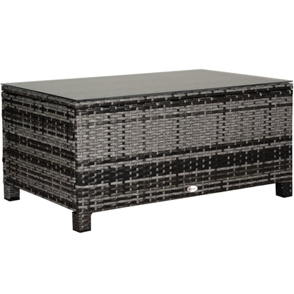 Outdoor Garden Rattan Coffee Conservatory Table With Glass Top Available In Different Colours