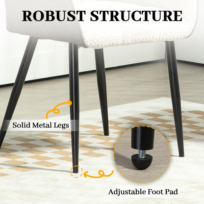 Accent Chair with Foot Pads, Upholstered Armchair W/ Chenille Fabric Front and PU Back, Occasional Chair for Living Room Bedroom, Cream White