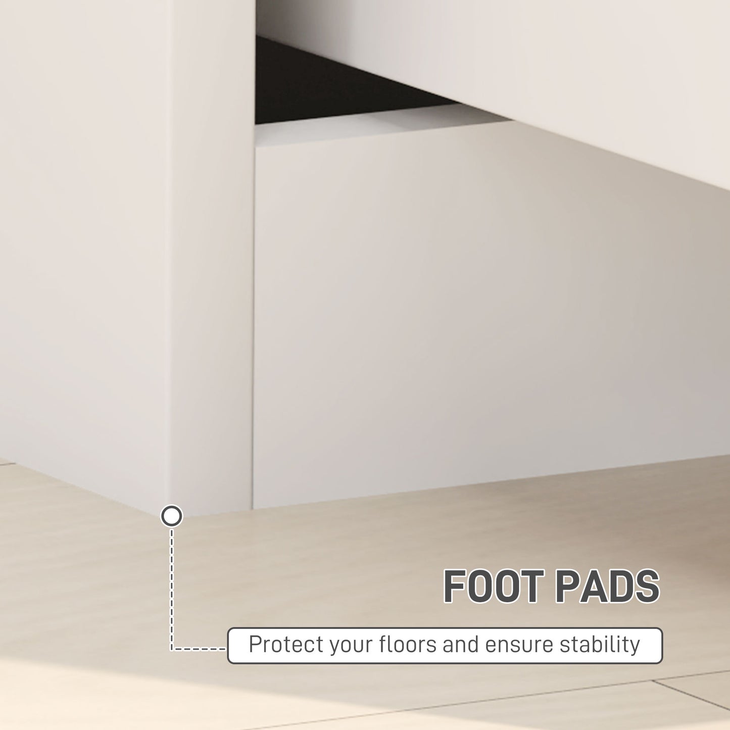 Set of Two High Gloss Bedside Tables - White