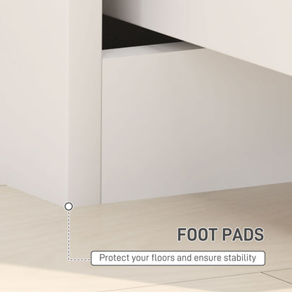 Set of Two High Gloss Bedside Tables - White